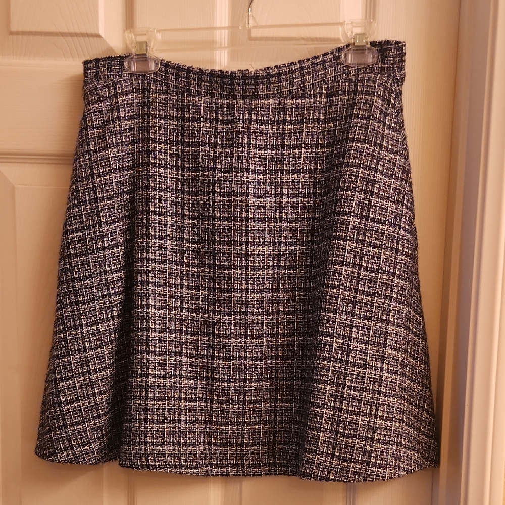 Banana Republic Black and White A-Line Pleated Skirt